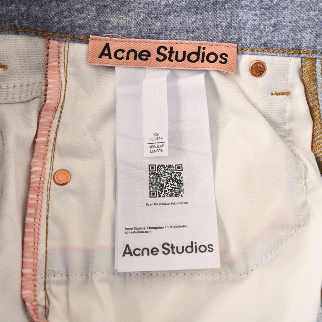 Acne Studios Light Blue Ornament Printed Wide Leg Jeans