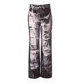 Acne Studios Black Grey Printed Flare Jeans
