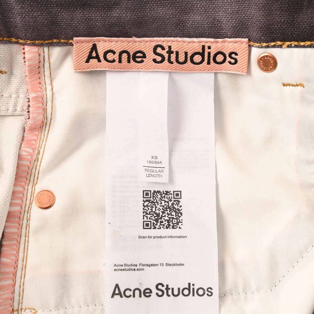 Acne Studios Black Grey Printed Flare Jeans