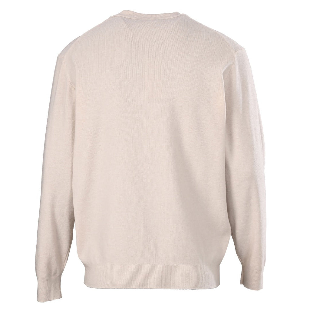 Burberry Cream Equestrian Knight Logo Crew Neck Sweater