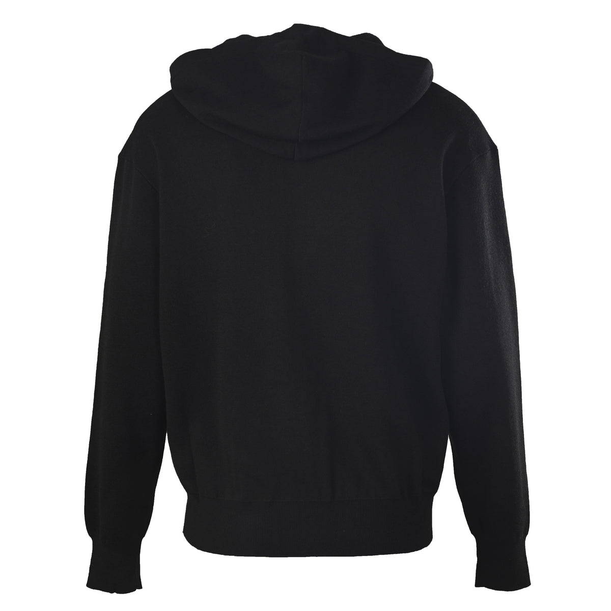 Loewe Black Leather Patch Full Zip Knit Hoodie
