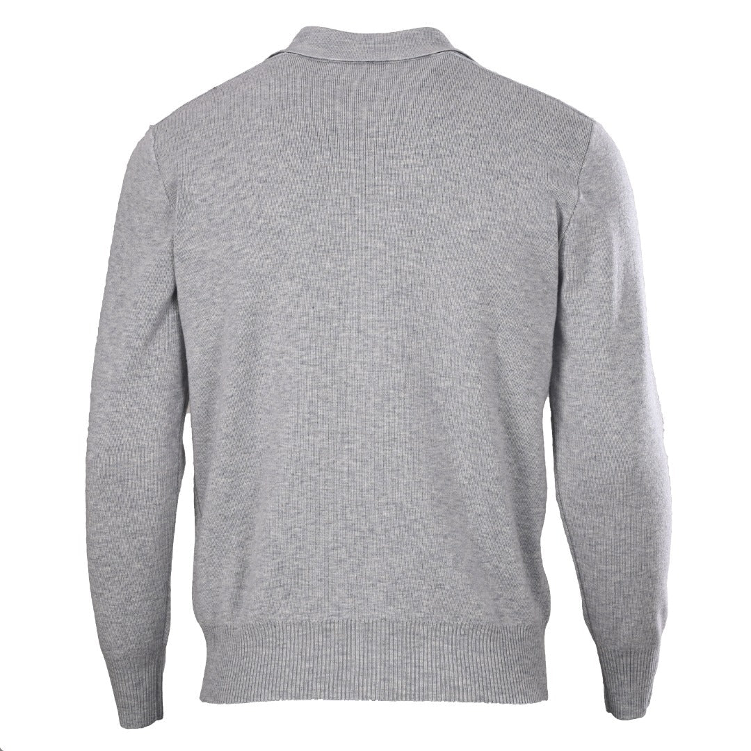 Burberry Grey Collared Button Knit Cardigan