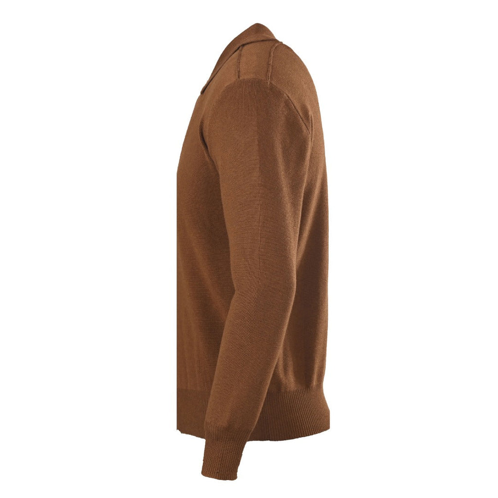 Burberry Brown Collared Button Knit Cardigan