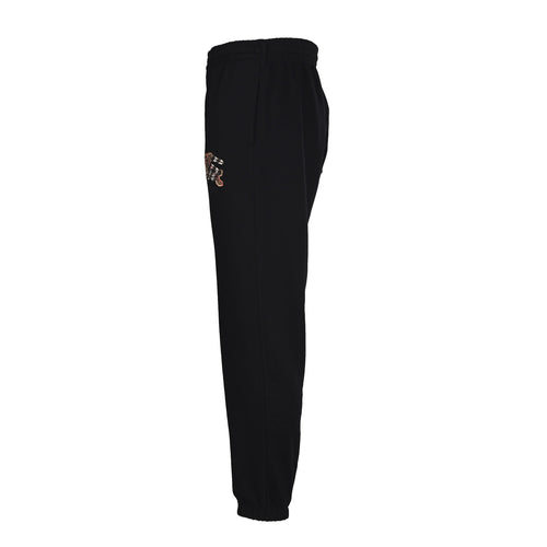 Burberry Black Equestrian Knight Logo Jogger Pants
