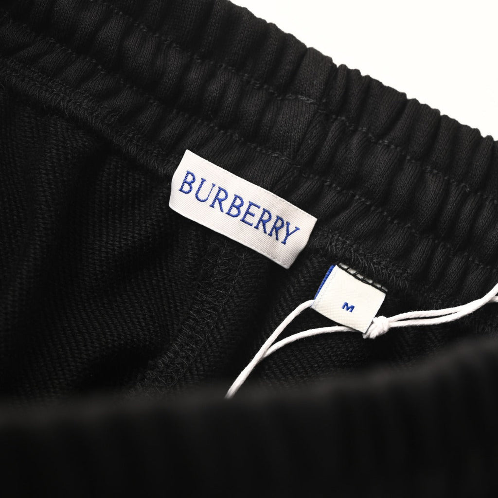 Burberry Black Equestrian Knight Logo Jogger Pants