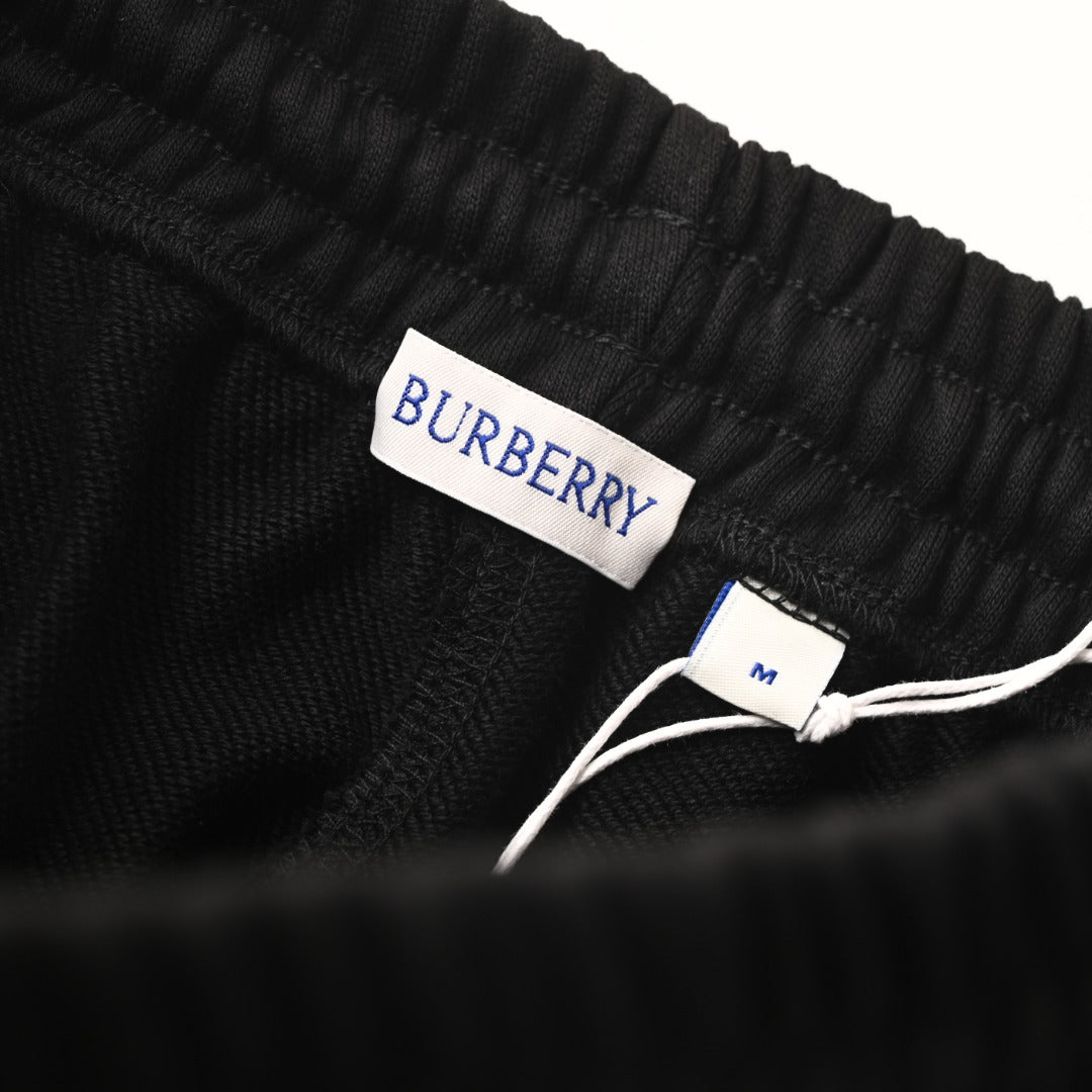 Burberry Black Equestrian Knight Logo Jogger Pants