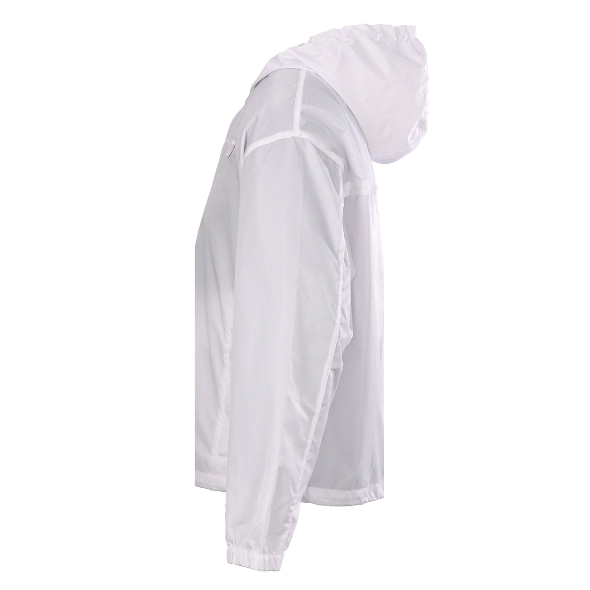 Prada White Triangle Logo Hooded Nylon Windbreaker
