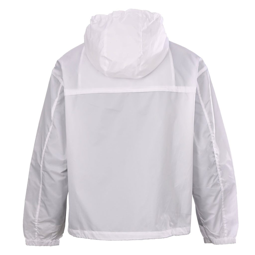 Prada White Triangle Logo Hooded Nylon Windbreaker