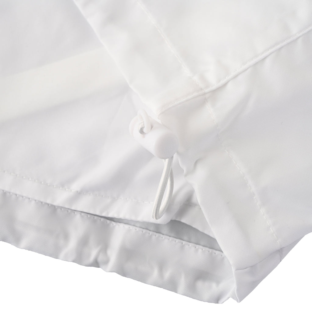 Prada White Triangle Logo Hooded Nylon Windbreaker
