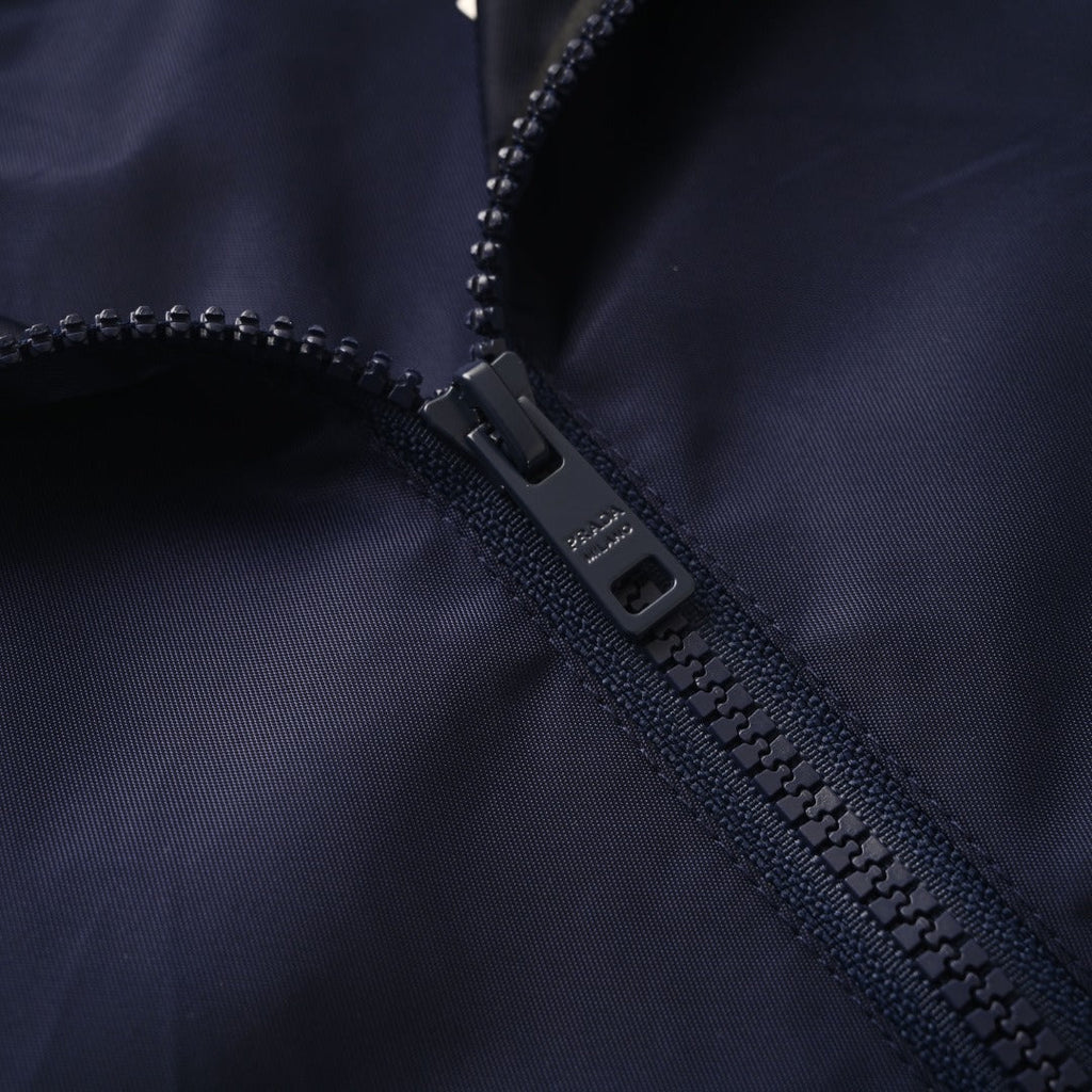 Prada Navy Triangle Logo Re-Nylon Hooded Windbreaker
