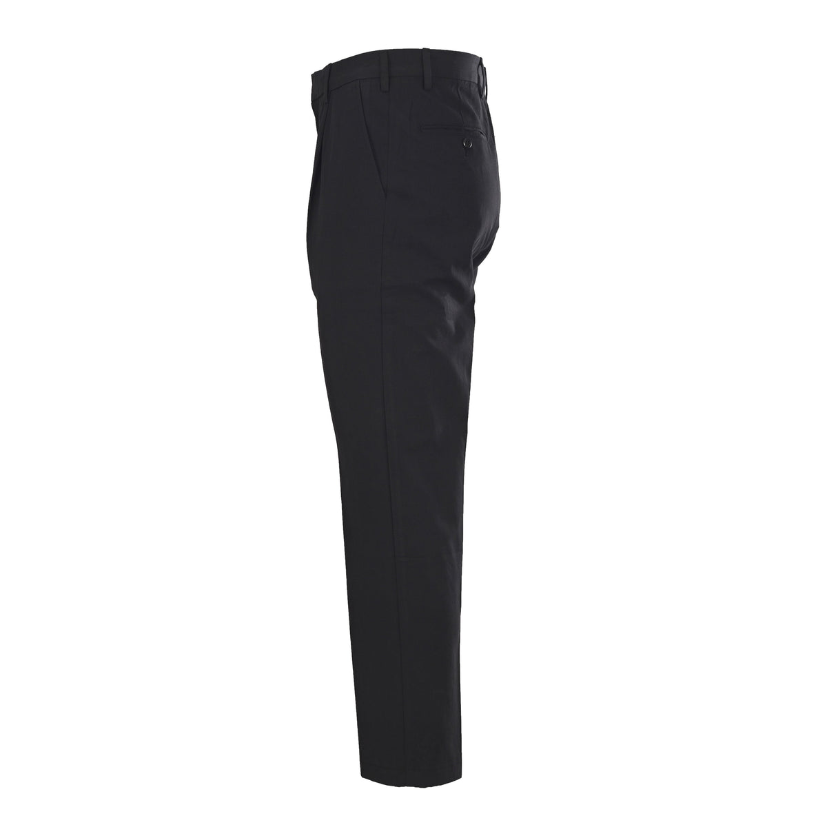 Prada Black Triangle Charm Pleated Straight Leg Trousers
