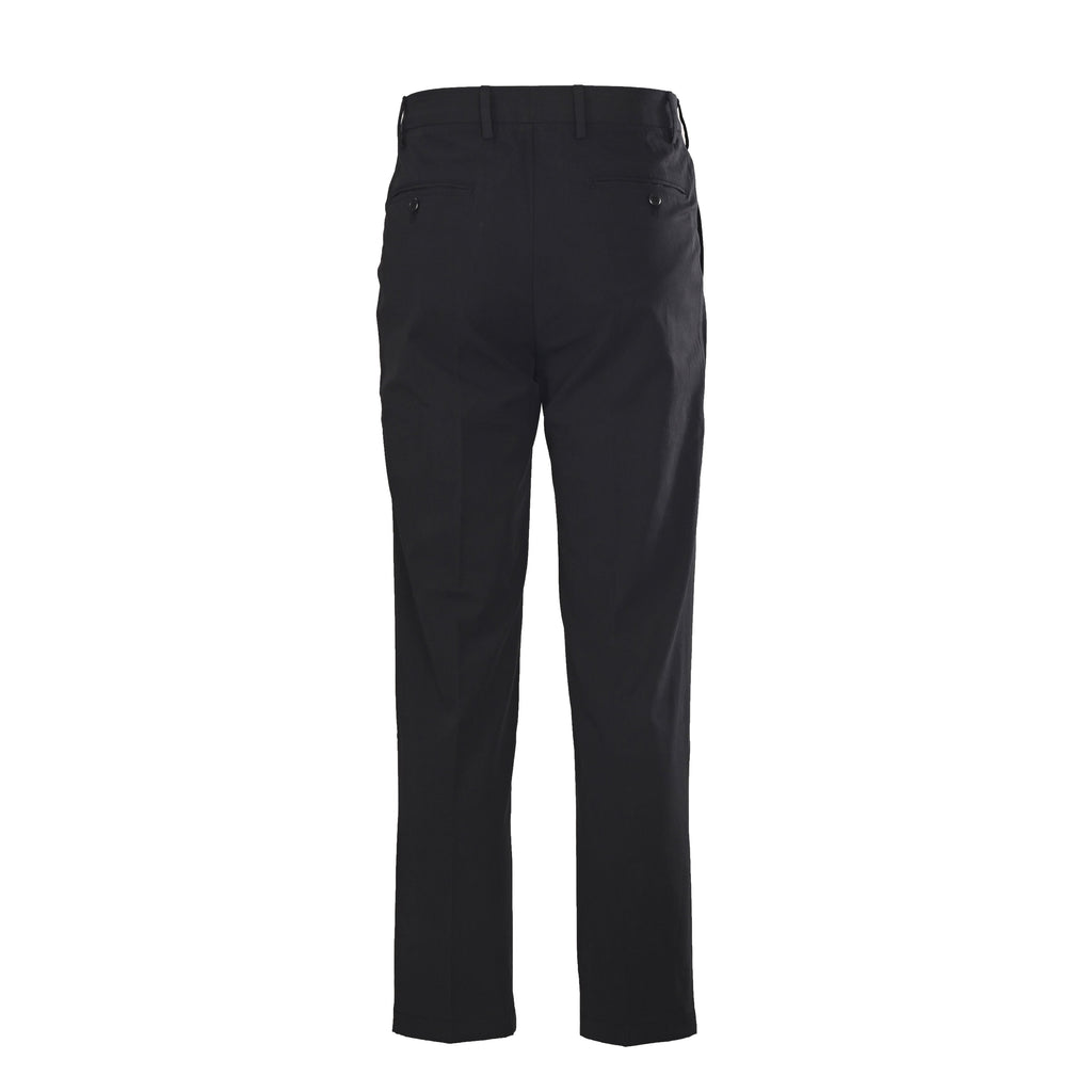 Prada Black Triangle Charm Pleated Straight Leg Trousers