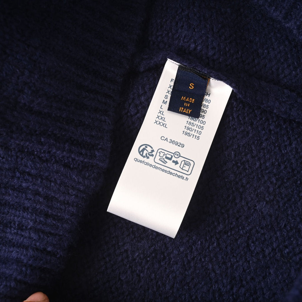 Louis Vuitton Navy LV Logo Knit Button Cardigan