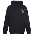 Louis Vuitton Black Gold LV Logo Embroidered Hoodie