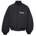 Balenciaga Black Embroidered Logo Varsity Bomber Jacket