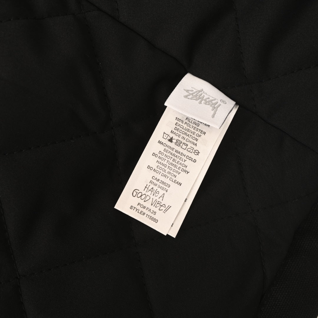 Stussy Built Tough Black Canvas Work Jacket