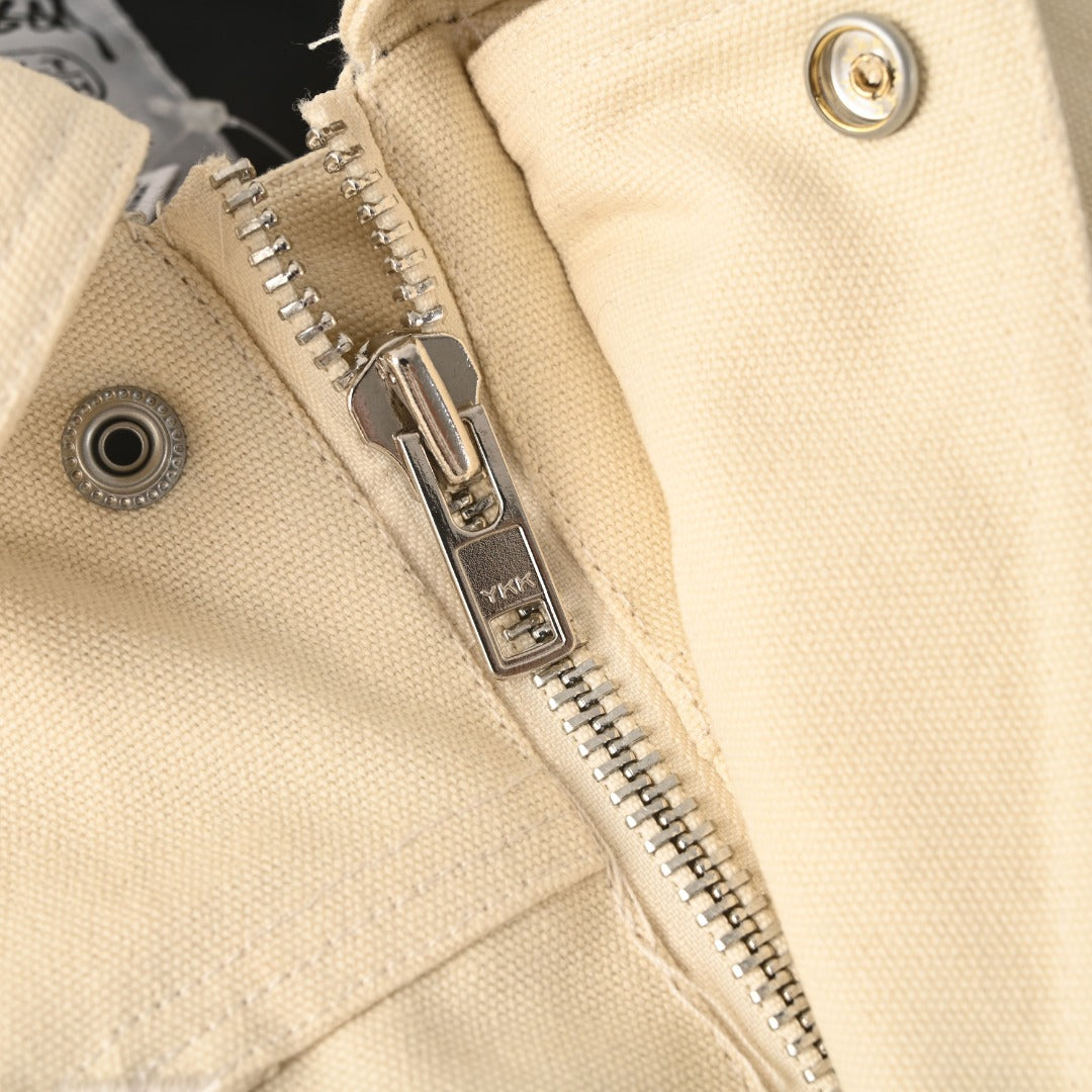 Stussy Built Tough Beige Canvas Work Jacket
