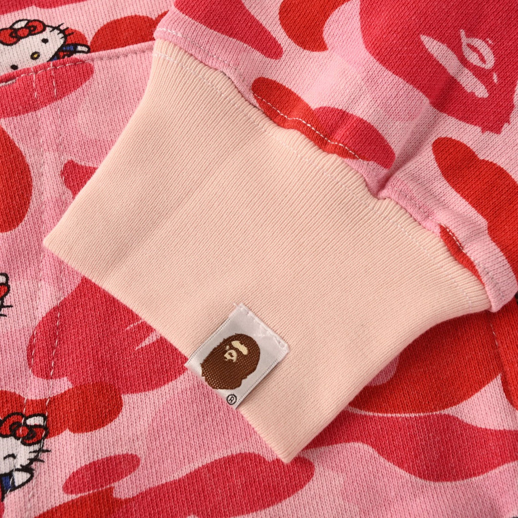 A Bathing Ape x Hello Kitty Pink Camo Full Zip Hoodie