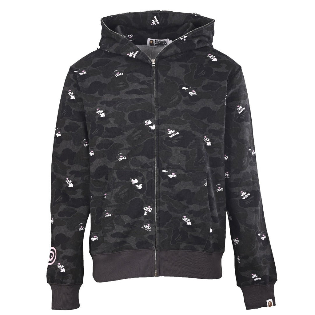 A Bathing Ape x Kuromi Black Camo Full Zip Hoodie