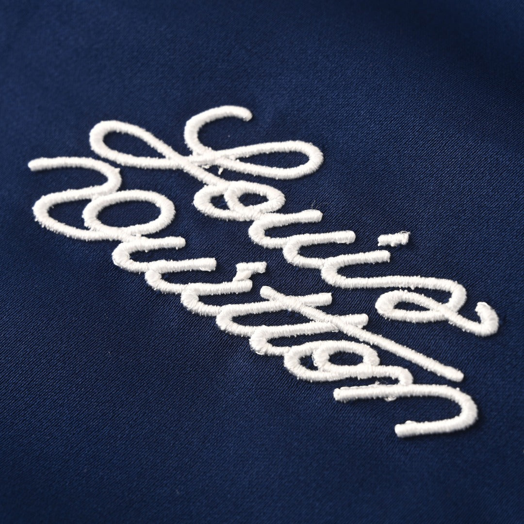 Louis Vuitton Navy White Stripe Horse Embroidery Varsity Jacket