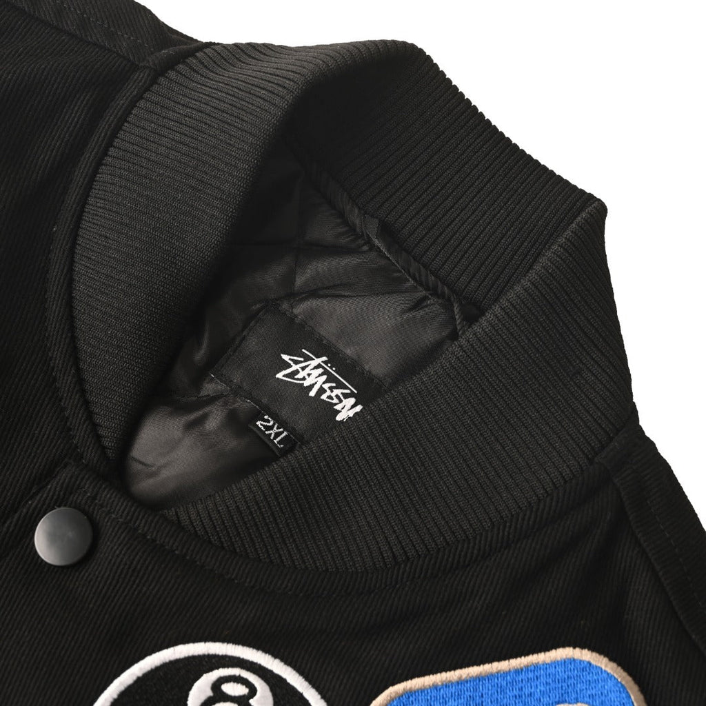 Stussy Multi Patch Black Varsity Bomber Jacket