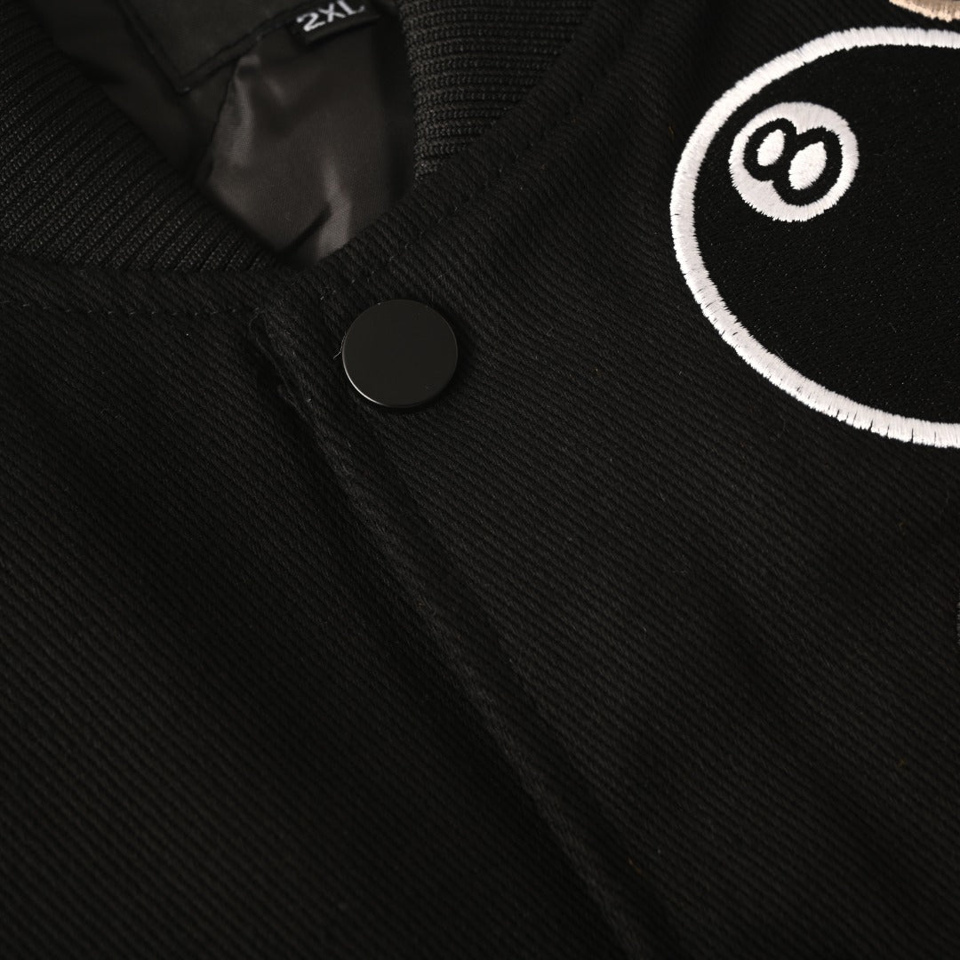 Stussy Multi Patch Black Varsity Bomber Jacket