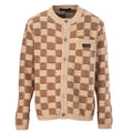 Louis Vuitton Beige Brown Checkered Hollow Knit Cardigan