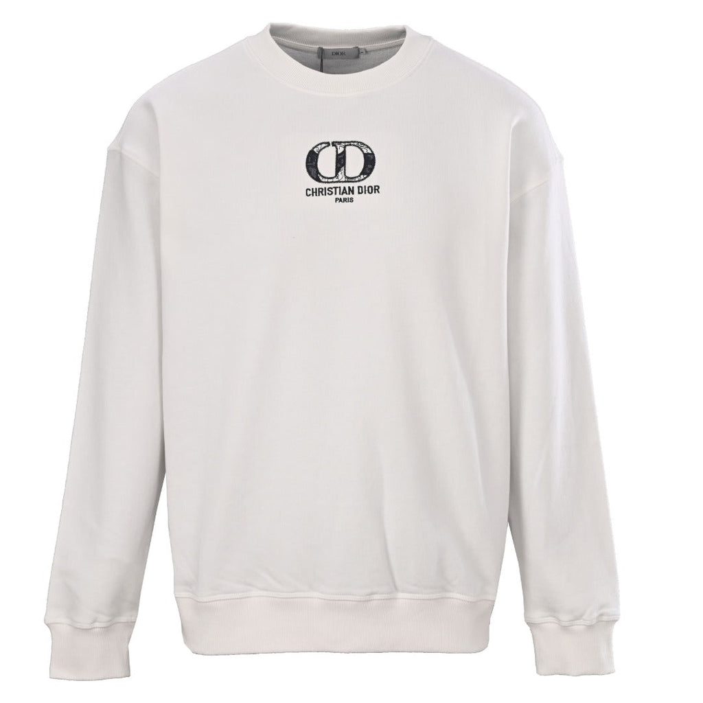Dior Christian Dior CD Logo Off White Crew Neck Sweatshirt