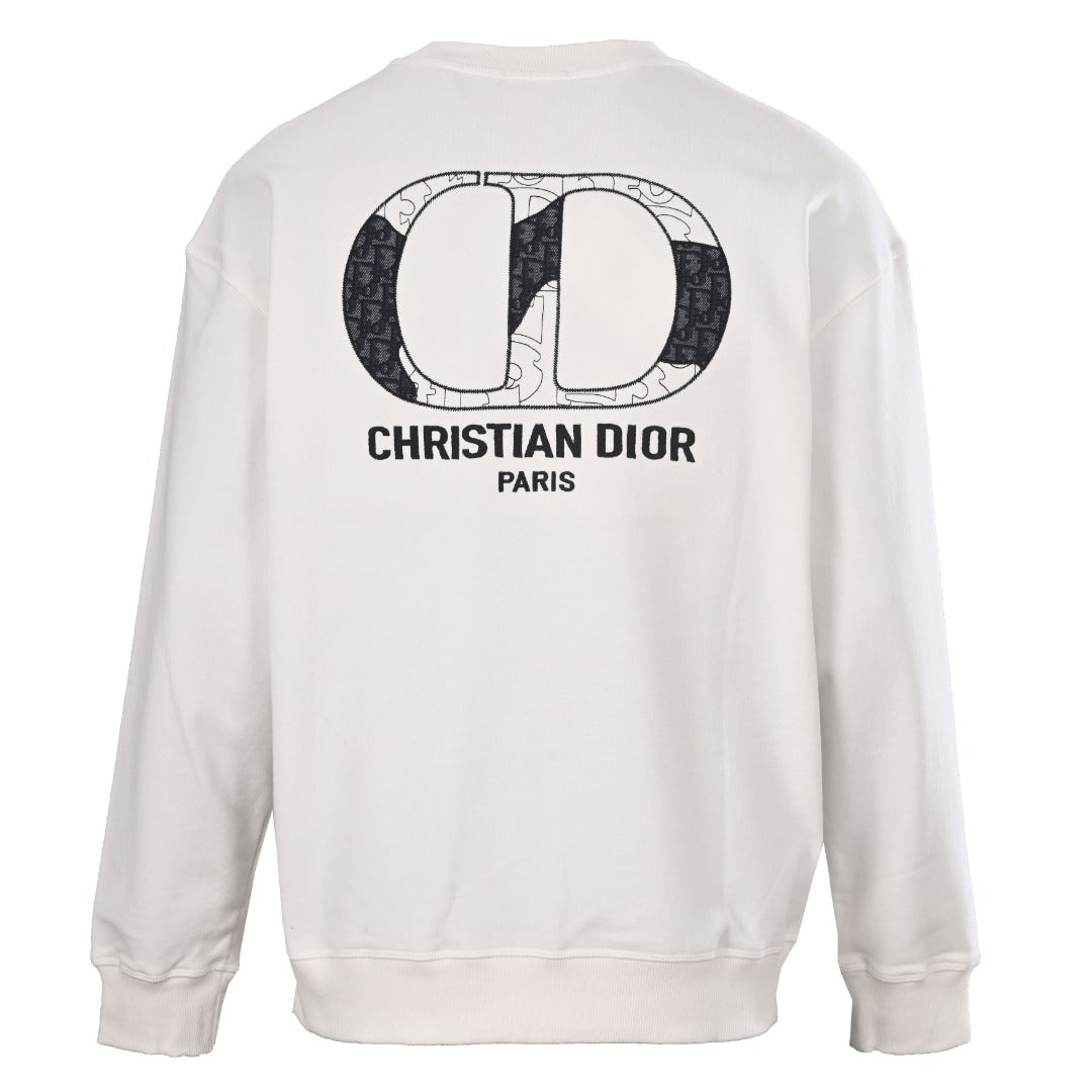 Dior Christian Dior CD Logo Off White Crew Neck Sweatshirt