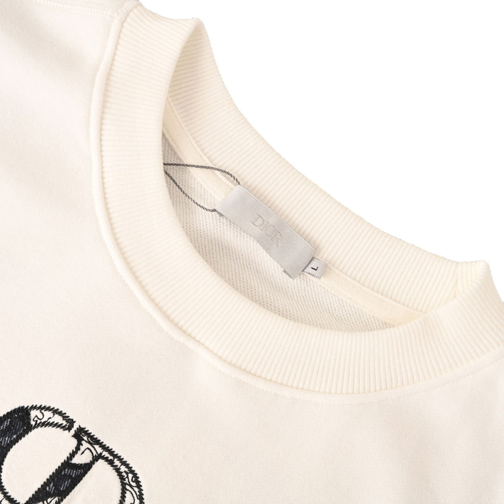 Dior Christian Dior CD Logo Off White Crew Neck Sweatshirt