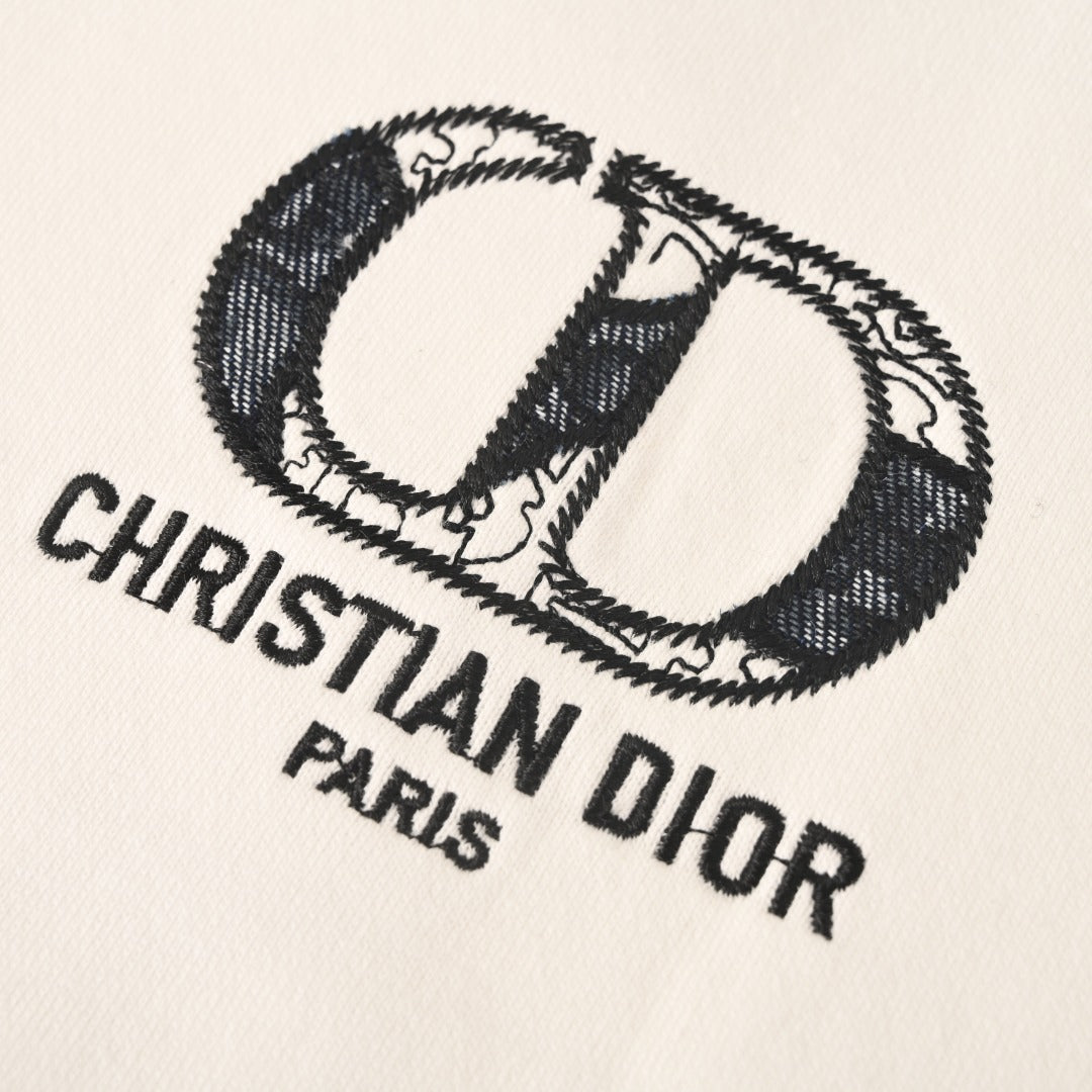 Dior Christian Dior CD Logo Off White Crew Neck Sweatshirt