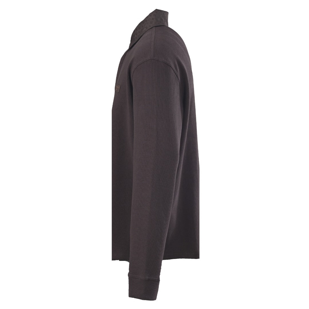 Louis Vuitton Dark Brown Waffle Long Sleeve Polo Shirt