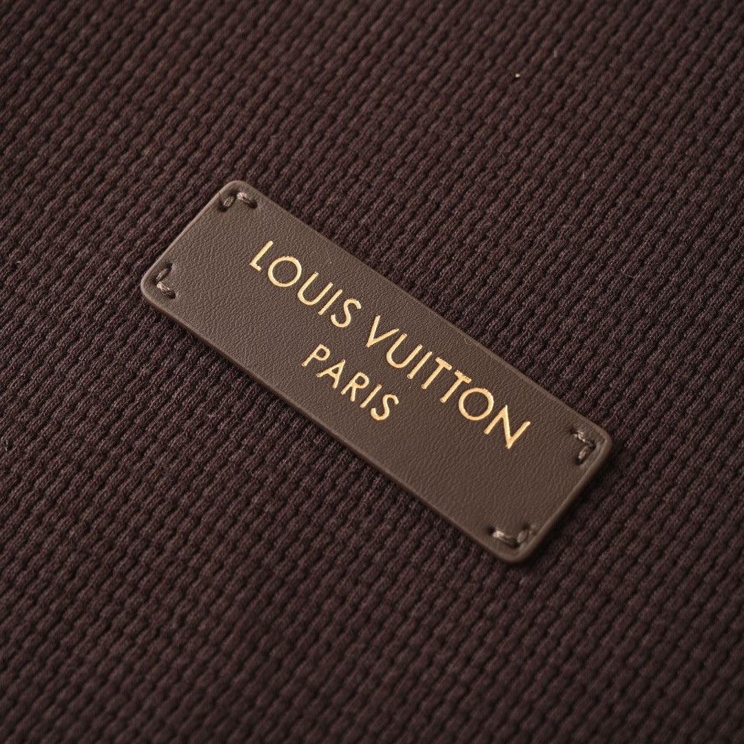 Louis Vuitton Dark Brown Waffle Long Sleeve Polo Shirt