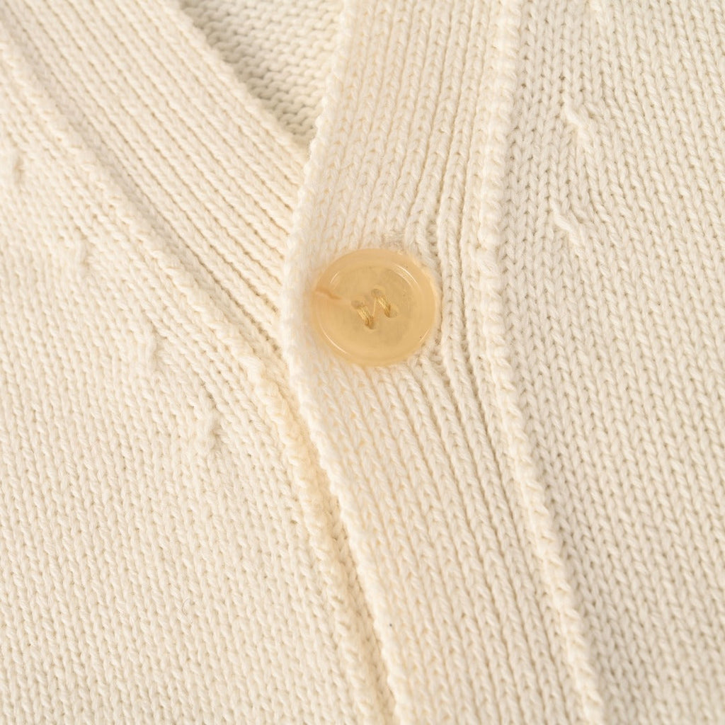 Dior Off White Handwriting Logo V-Neck Knit Cardigan