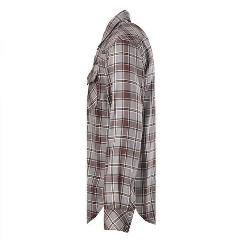 Acne Studios Grey Brown Plaid Western Long Sleeve Shirt