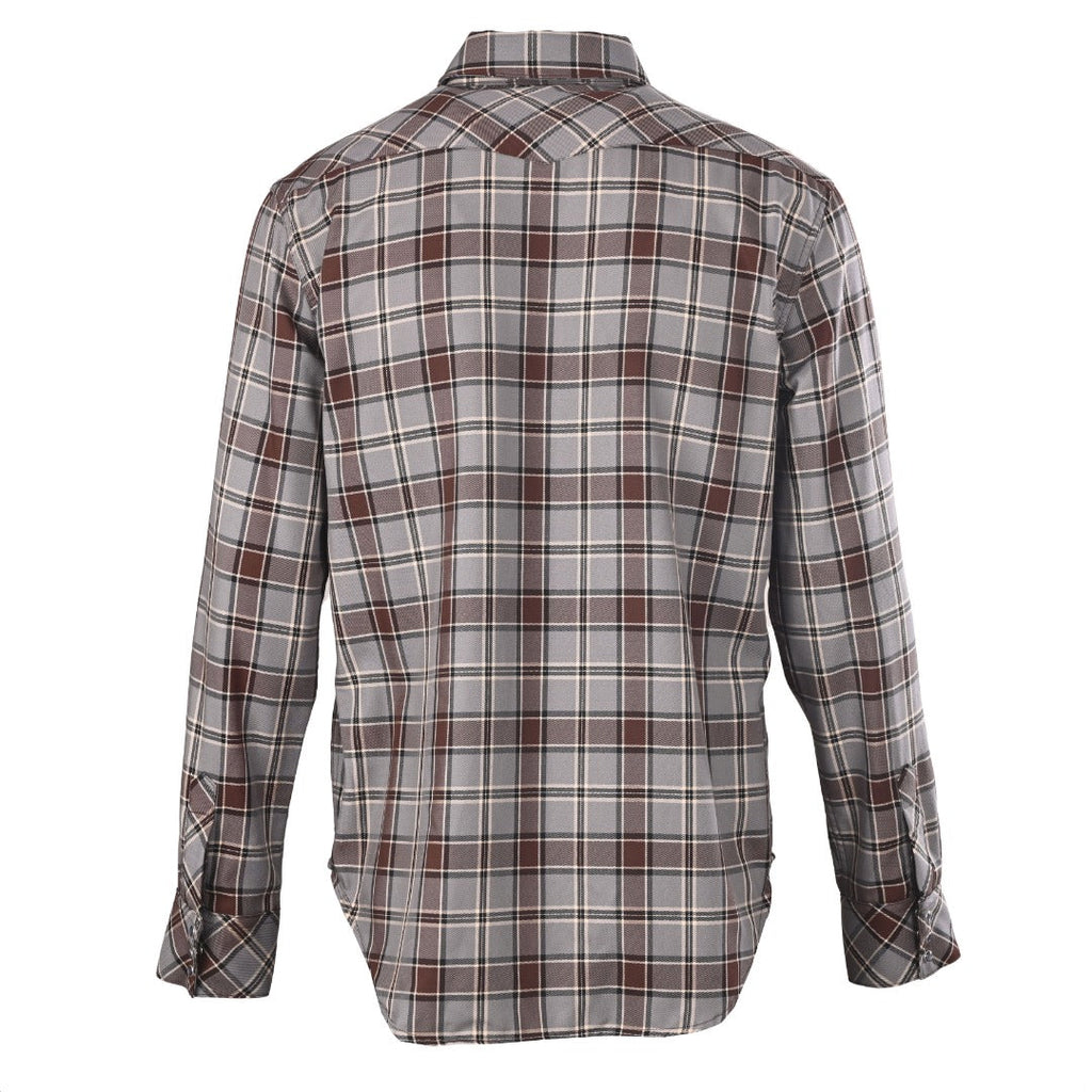 Acne Studios Grey Brown Plaid Western Long Sleeve Shirt