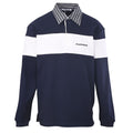 Acne Studios Navy White Stripe Collar Long Sleeve Rugby Polo