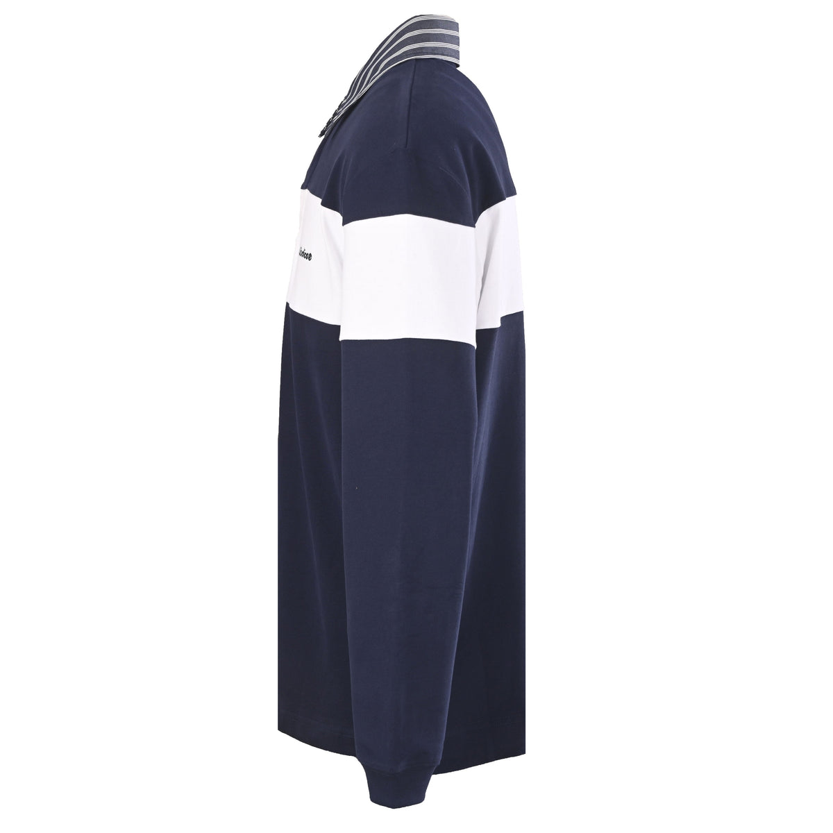 Acne Studios Navy White Stripe Collar Long Sleeve Rugby Polo