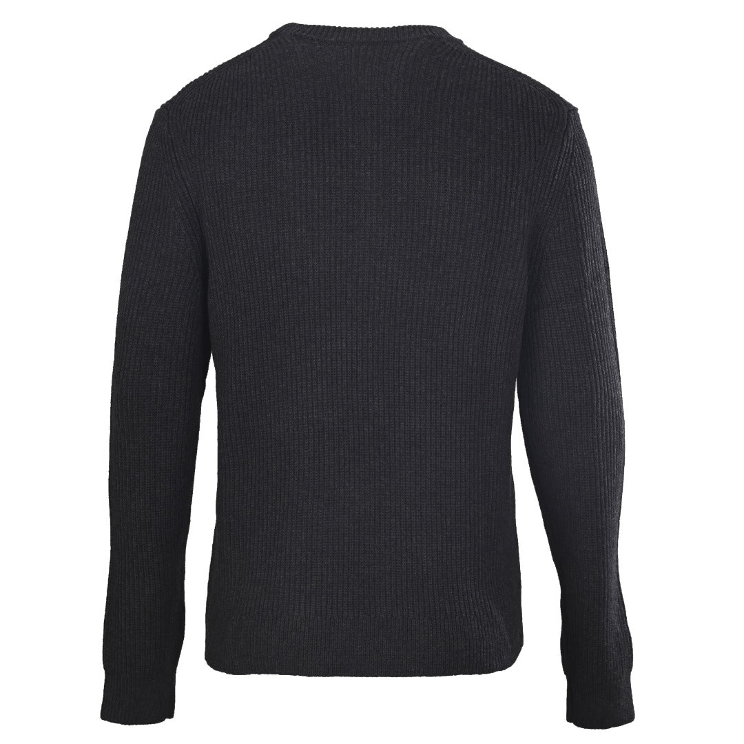 Gucci Dark Grey Ribbed Crew Neck GUCCI Logo Sweater