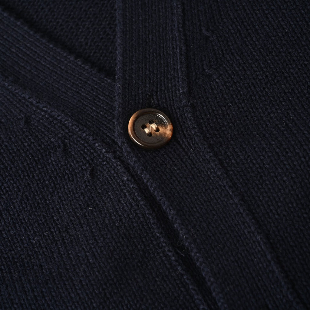 Dior Navy Handwriting Logo V-Neck Knit Cardigan