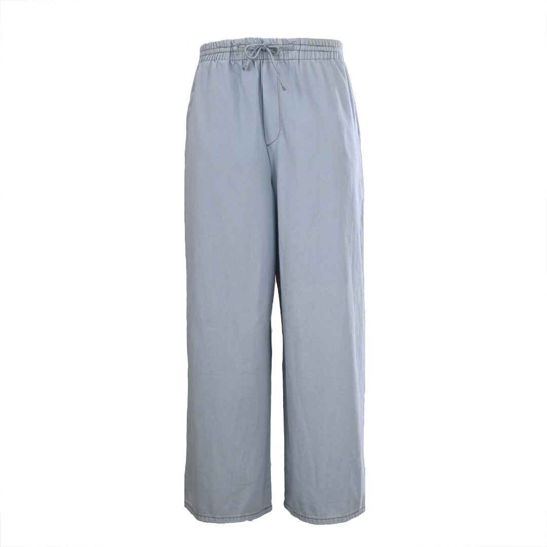 Loewe Paula's Ibiza Light Blue Drawstring Wide Leg Denim Pants