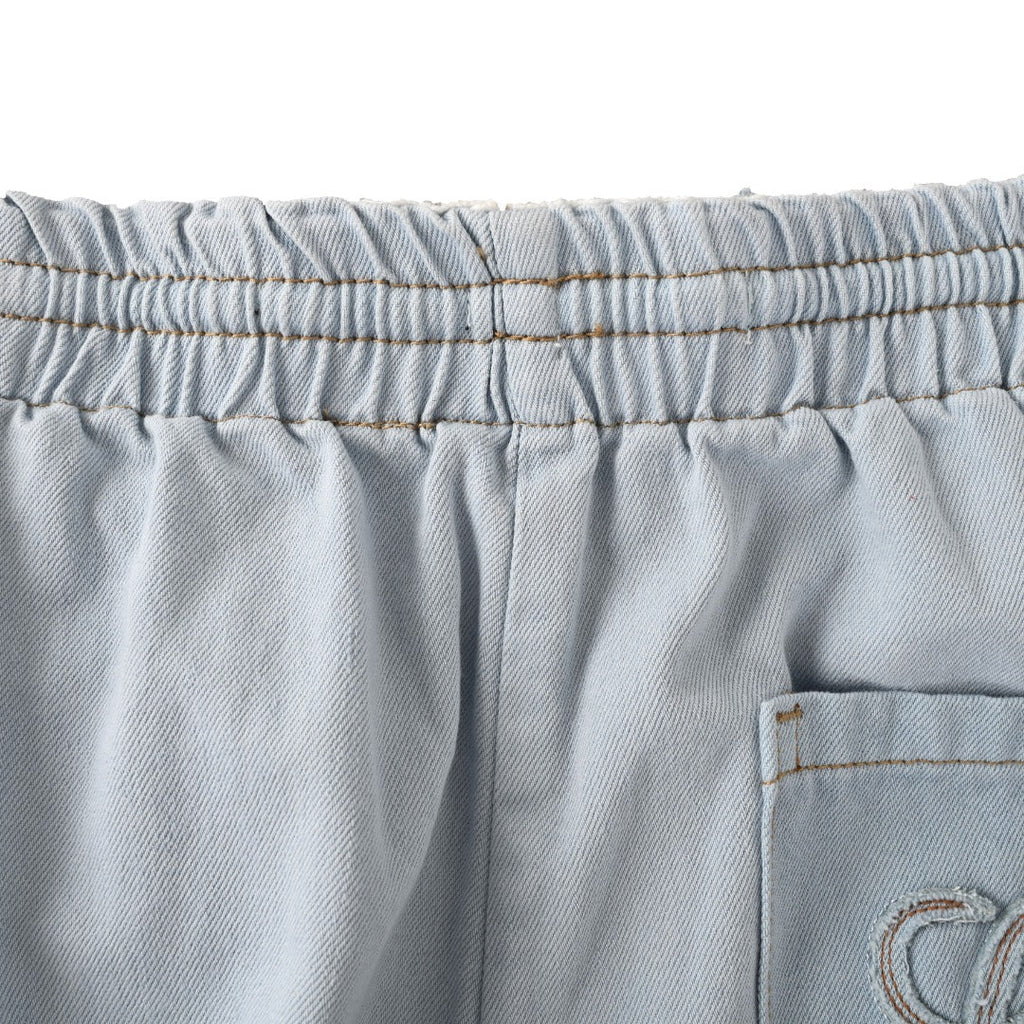 Loewe Paula's Ibiza Light Blue Drawstring Wide Leg Denim Pants