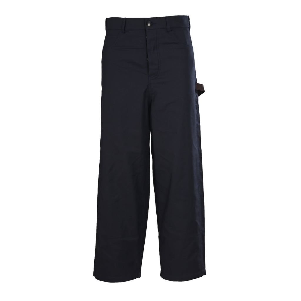 Loewe Navy Wide Leg Carpenter Cotton Trousers