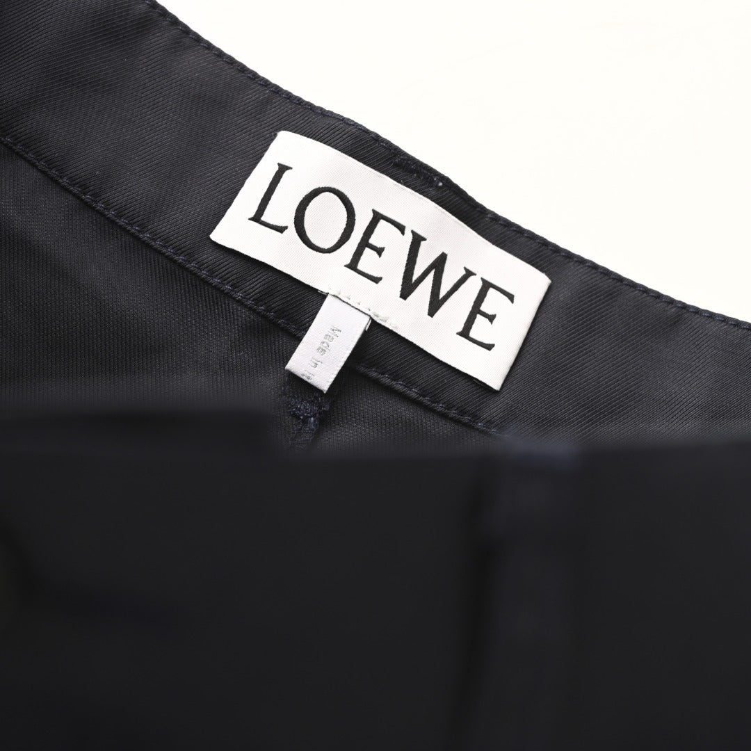 Loewe Navy Wide Leg Carpenter Cotton Trousers