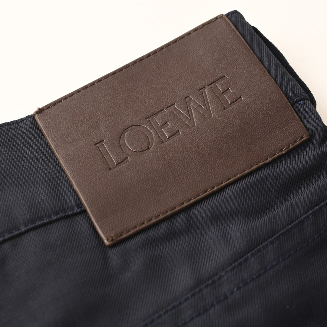 Loewe Navy Wide Leg Carpenter Cotton Trousers
