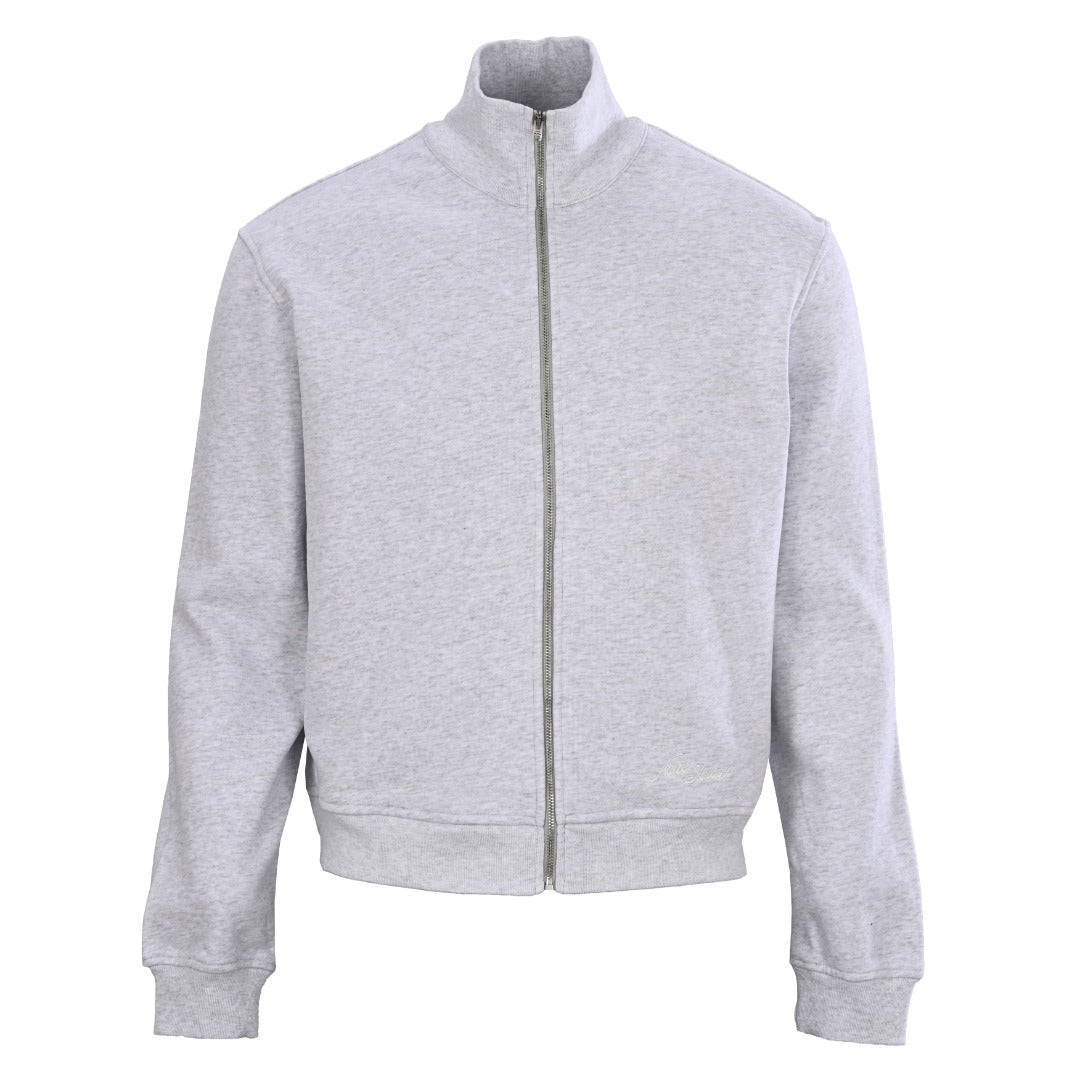 Acne Studios Grey Melange Full Zip Stand Collar Sweat Jacket