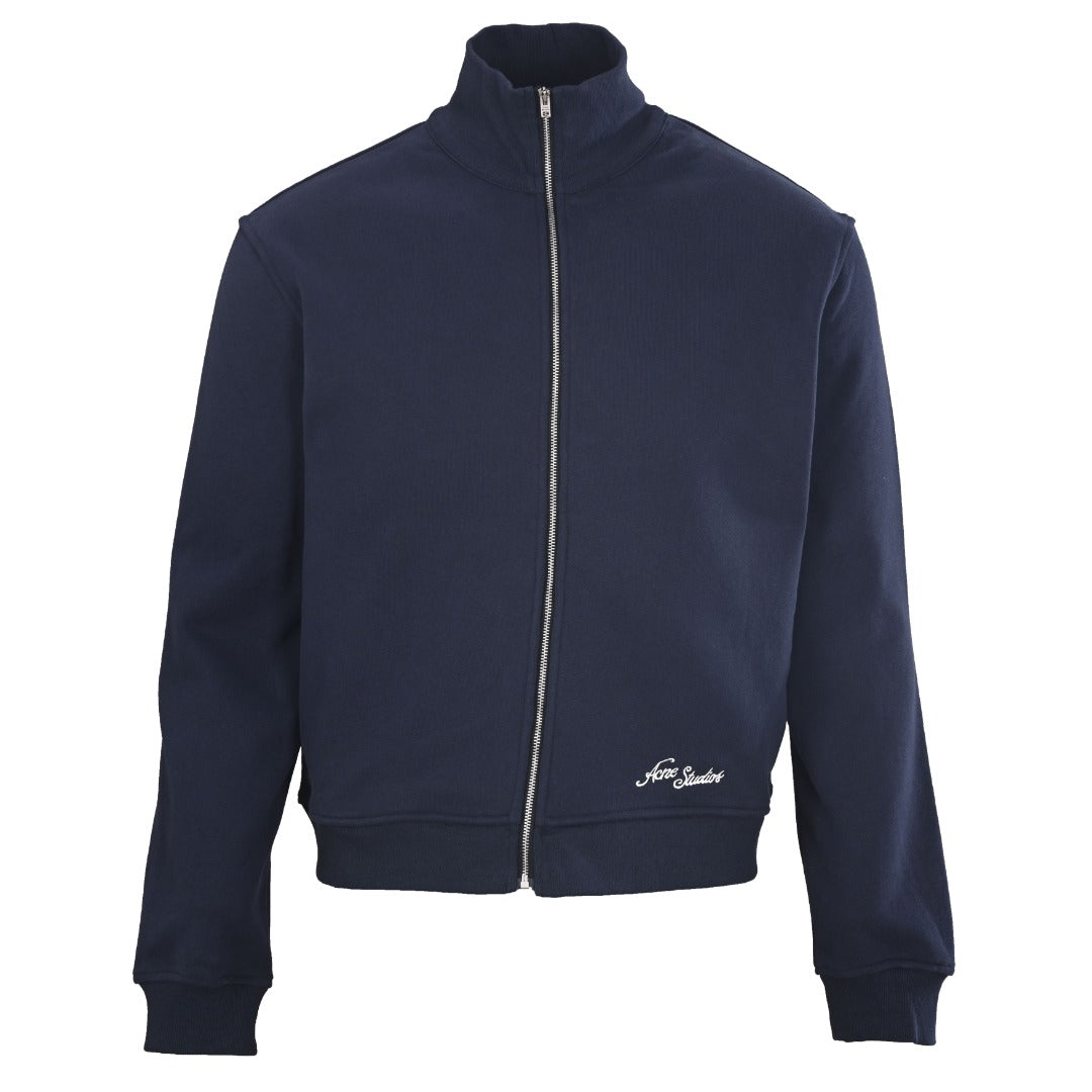 Acne Studios Navy Full Zip Stand Collar Sweat Jacket