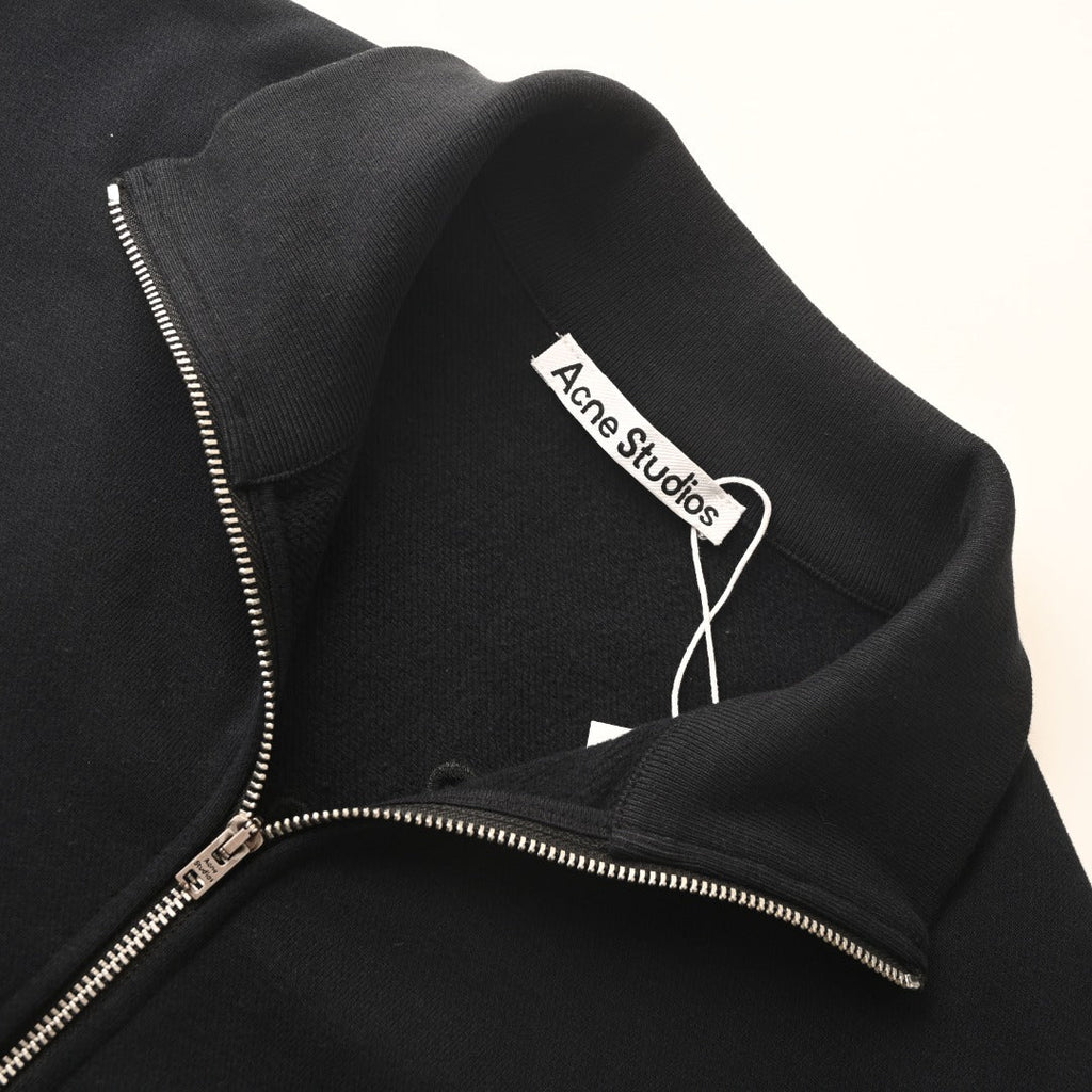 Acne Studios Black Full Zip Stand Collar Sweat Jacket