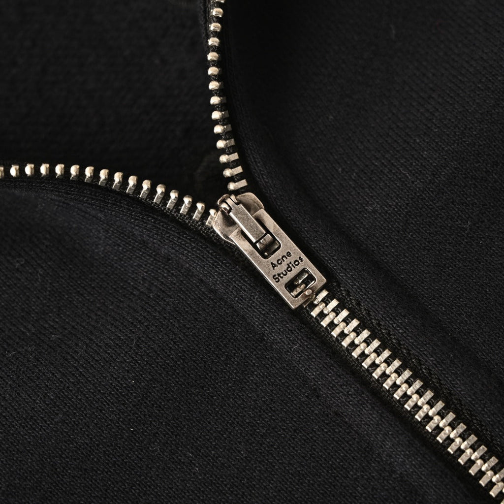 Acne Studios Black Full Zip Stand Collar Sweat Jacket