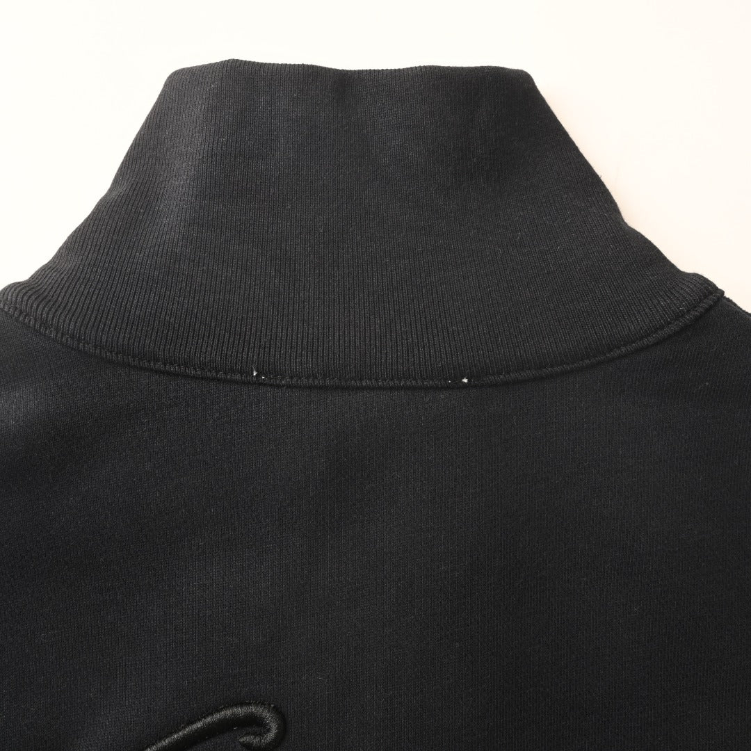 Acne Studios Black Full Zip Stand Collar Sweat Jacket